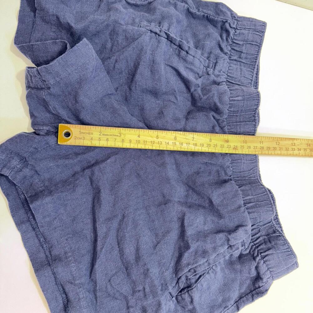 Lilly Pulitzer Minimalist Designer Solid TRUE NAVY LILO 100% Linen Shorts Large - Picture 7 of 10